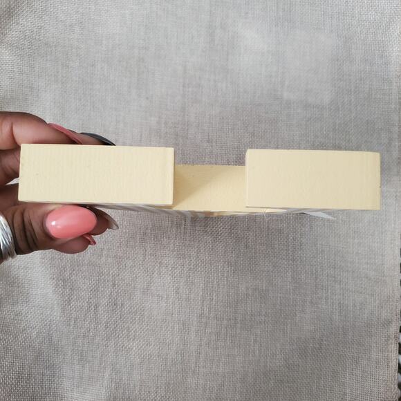 Free Standing Wooden Striped Tabletop Monogram Initial Letter A - Picture 4 of 4